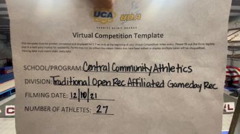 Central Community Athletics [Game Day Rec] 2021 UCA December Virtual Regional