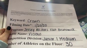 Jersey All Stars East Brunswick Vicious - Vicious [L1 Junior - Medium] 2021 Spirit Unlimited: Virtual Battle at the Boardwalk