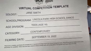 Lincoln High School - Jane Smith Solo Showdown [Teen - Solo - Contemporary/Lyrical] 2022 UDA Virtual Solo Showdown