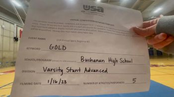 Buchanan High School [HS Group Stunt Advanced - All Female] 2023 USA Virtual Spirit Regional II
