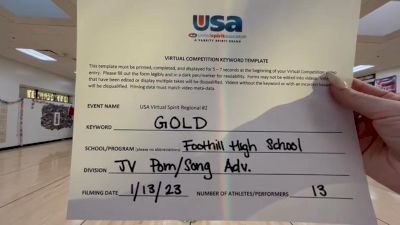 Foothill High School [Junior Varsity - Song/Pom - Advanced] 2023 USA Virtual Spirit Regional II