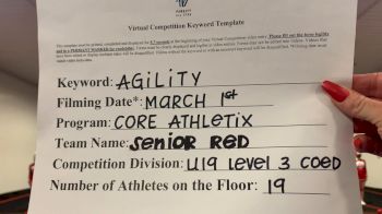 Core Athletix - Senior Red [L3 - U19 Coed] 2021 Varsity All Star Winter Virtual Competition Series: Event III