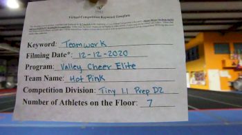 Valley Cheer Elite - HOT PINK [Level 1.1 L1.1 Tiny - PREP] Varsity All Star Virtual Competition Series: Event VII