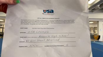 Mesquite High School [HS Group Stunt Advanced - All Female] 2021 USA Virtual West Coast Spirit Championships