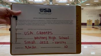 Whitney High School [Jazz Varsity - Small] 2021 USA Virtual West Coast Dance Championships