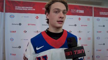 James Hagens Reacts To Team USA's 5-1 Win Over Latvia At The World Juniors, Two-Assist Performance